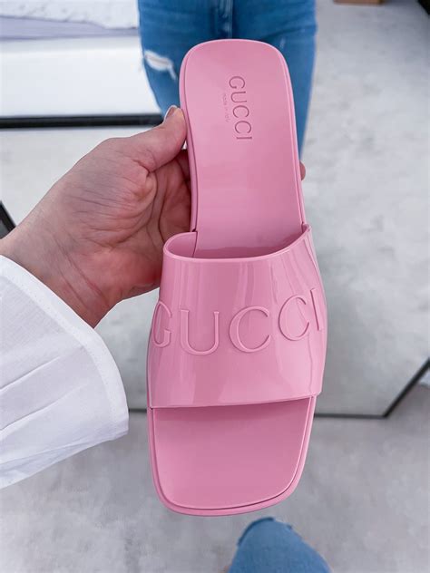 blue gucci jelly sandals|authentic gucci sandals women.